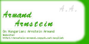 armand arnstein business card